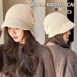 Cappello caldo maglia lana poliestere slouchy per uomo e donna copri orecchie accessorio casual - Foto 1 di 28
