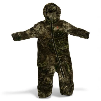 Browning Baby Fleece Bunting Snowsuit 12M Hooded Realtree Camo One Piece Outfit — 第 1/4 张图片