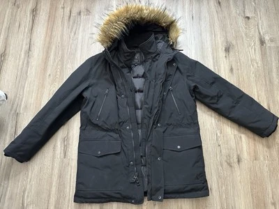 GUESS Men’s Faux Fur Lined Hooded Warm Black Parka Coat Jacket XL - Image 1 of 4