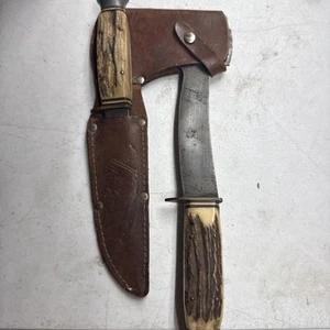 ANTON WINGEN JR. STAG KNIFE AXE / HATCHET COMBO OTHELLO SOLINGEN-GERMANY - Picture 1 of 16