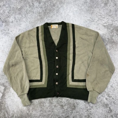 Suéter Vintage Jack Nicklaus Para Hombre Cárdigan Mediano Revere Acrílico Años 70 Golf Foto 1 de 4