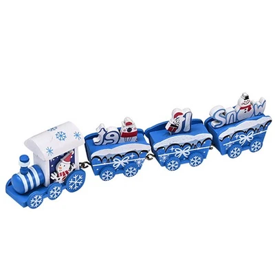  Weihnachtsdekorationen in Innenräumen Schneemann-Holzeisenbahn-Spielzeug - Bild 1 von 4