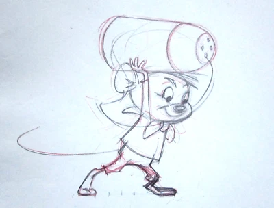 SPEEDY GONZALES  1960's Warner Brothers Original PRODUCTION cel DRAWING mouse - Image 1 of 2