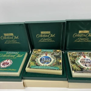 Longaberger Collectors Club HOMETOWN CHRISTMAS Ornaments 96 97 98 99 In Box - Picture 1 of 6