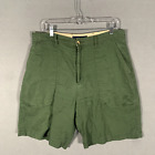 Tommy Hilfiger Shorts Adult Size 34 Linen Blend Chino Green Flat Front Men
