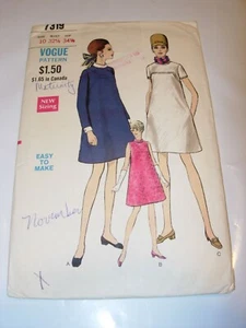 WOMENS UNCUT VOGUE 7319 Sewing Pattern VINTAGE MATERNITY DRESS A LINE SIZE 10 - Picture 1 of 3