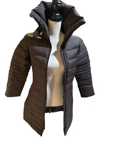 TOGS SOHO Long Puffer Down/Feathers Zip Coat Brown Warm Eskimo Sz 4 High Neck - Picture 1 of 7