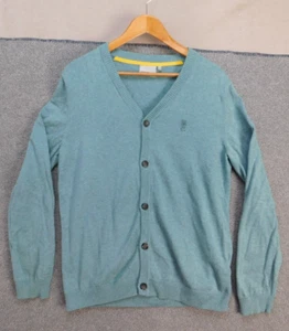 WESC Knitted Long Sleeve Sweater Cardigan Mens M Blue Skateboard Sweden - Picture 1 of 12