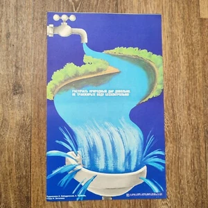 ECOLOGY ORIGINAL VINTAGE RETRO POSTER USSR 1986 - Picture 1 of 3
