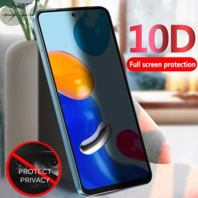 Privacy Tempered Glass For Xiaomi Redmi Note 11 10 9 Pro Mi 11T Screen Protector - Image 1 of 4