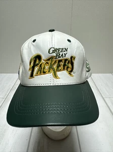De colección Años 90 Green Bay Packers Equipo NFL Cuero Snap Back Gorra Moderna Blanca - Imagen 1 de 10