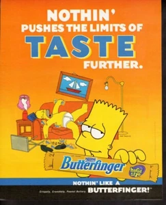  Vintage Print Werbung Werbung Candy Nestle' Butterfinger Bart Simpson Pushes - Bild 1 von 1