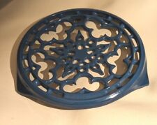 Le Creuset Blueberry Blue Enameled Cast Iron Kitchen Trivet Potholder 8 inch