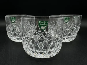 Vintage 5 Orrefors Karolina Short Tumbler Kristall Gläser Tassen Set 2 1/3 Zoll CHIP - Bild 1 von 10