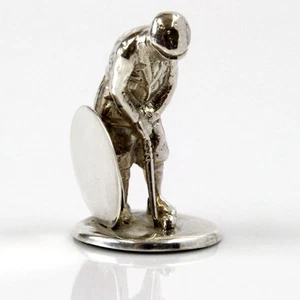 Portatarjetas menú de plata esterlina interés golf Sanders & Mackenzie Inglaterra 1924 - Imagen 1 de 1