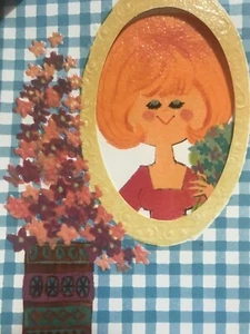 Vintage Birthday Card 60s MCM Pop Up Red hair Daughter Buzza Cardozo California - Picture 1 of 8