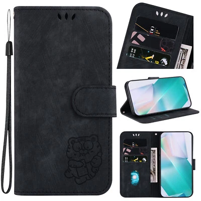 Flip Magnetic Leather Card Wallet Stand Cute Tiger Phone Case For Various Covers - Image 1 of 4