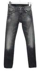 NUDIE Slim Kim Black Lotus Jeans Women's W26/L32 Whiskers Faded Dark - Picture 1 of 10