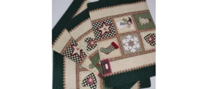 Set 4 Quilted Placemats Trim A Home Christmas Snowman tree Retired Kmart (V1) - Picture 1 of 7