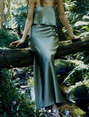 $380 Bec & Bridge The Dreamer Overlay Sage Bridesmaids Wedding Dress Size 12 - image 1 of 3