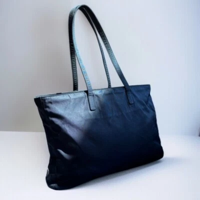 PRADA  Shoulder Bag  Tote Bag Black Nylon Triangle Logo Authentic - Image 1 of 4
