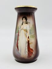 Antique Full Length Queen Louise of Prussia Portrait Porcelain Vase 7.5"