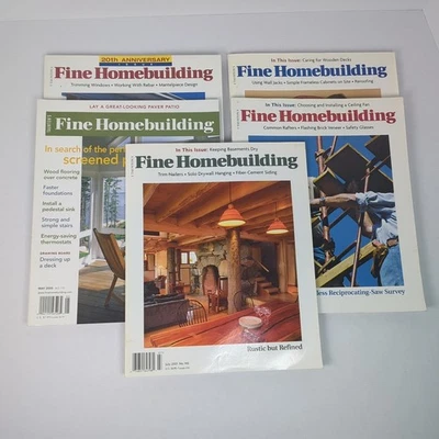 Fine Homebuilding Magazine Lot of 5 2001 & 2005, 20th Anniversary Issue - Nice! - Image 1 of 4