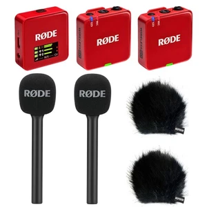 Rode Wireless GO Gen 3 rojo con 2x entrevista GO y 2x cortavientos WSBK - Imagen 1 de 9