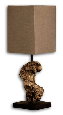 Lampe Tischlampe aus Holz Holzlampe Tischleuchte Treibholz 45cm hoch - Bild 1 von 4