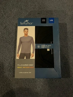 Capa Base Terramar Manga Larga Climasense Retención de Calor Hombre’s Grande en Negro Foto 1 de 4