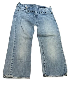 Abercrombie Kids Girls Distressed Blue Denim Jeans Size 12 Light Wash - Picture 1 of 10