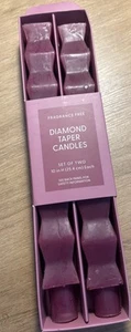 Room Essentials 10” Diamond Shaped Taper Candles -Juneberry - NEW 3 Avail - Picture 1 of 4
