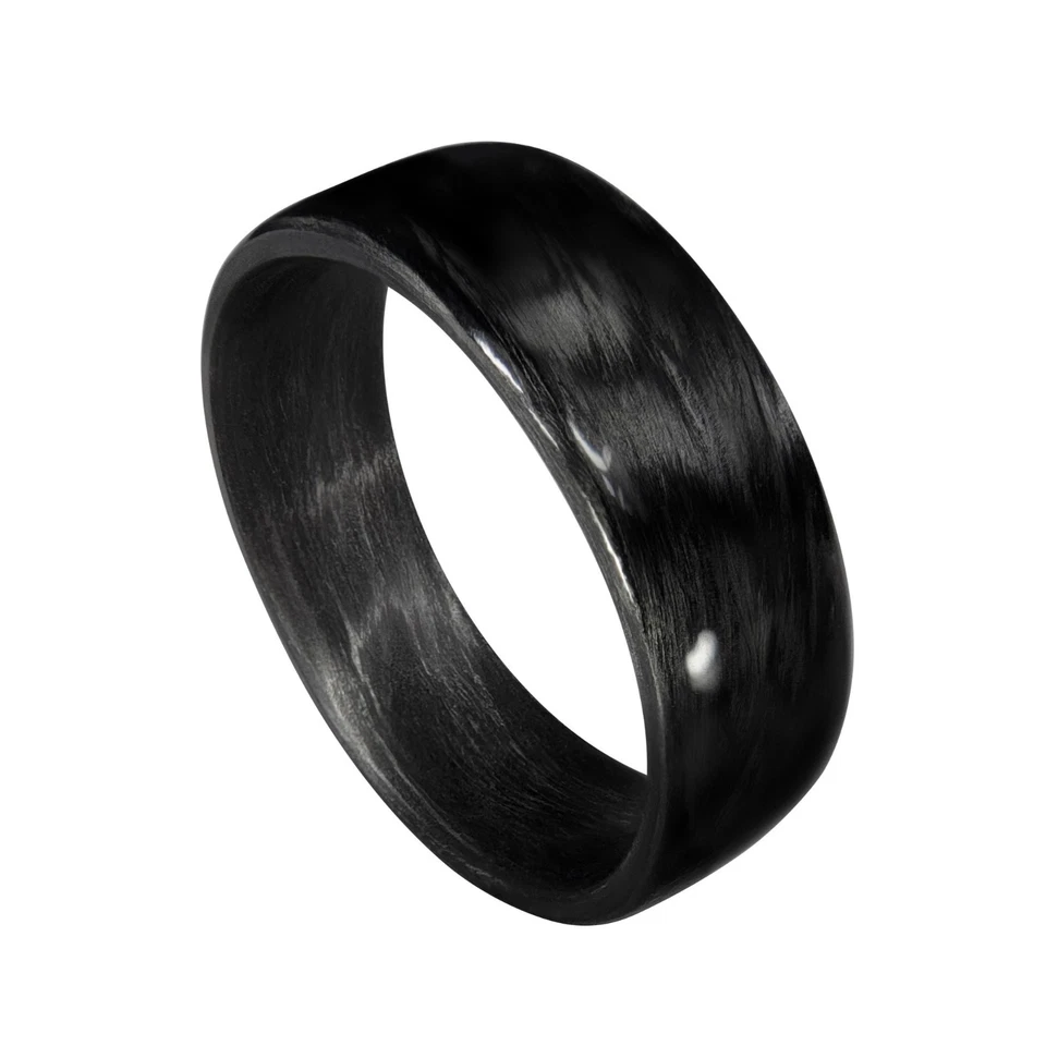 Carbon Fiber Mens Wedding Band - Gloss Finish - Made in USA - sizes 4-16 - Image 1 of 4