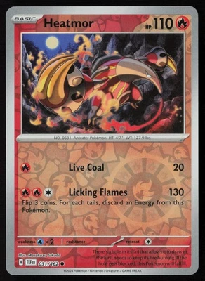 Pokemon Heatmor 031/162 SV05: Temporal Forces Reverse Holo Pack Fresh - NM - Image 1 of 2