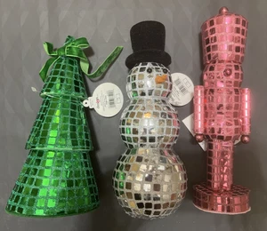 Weihnachtstisch Mittelstücke: (6) Weihnachtsbaum, (6) Schneemann, (6) Nussknacker - Bild 1 von 13