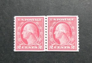 US Stamps SC# 491 1917 2C Type II Washington Coil Replica Pair - Picture 1 of 2