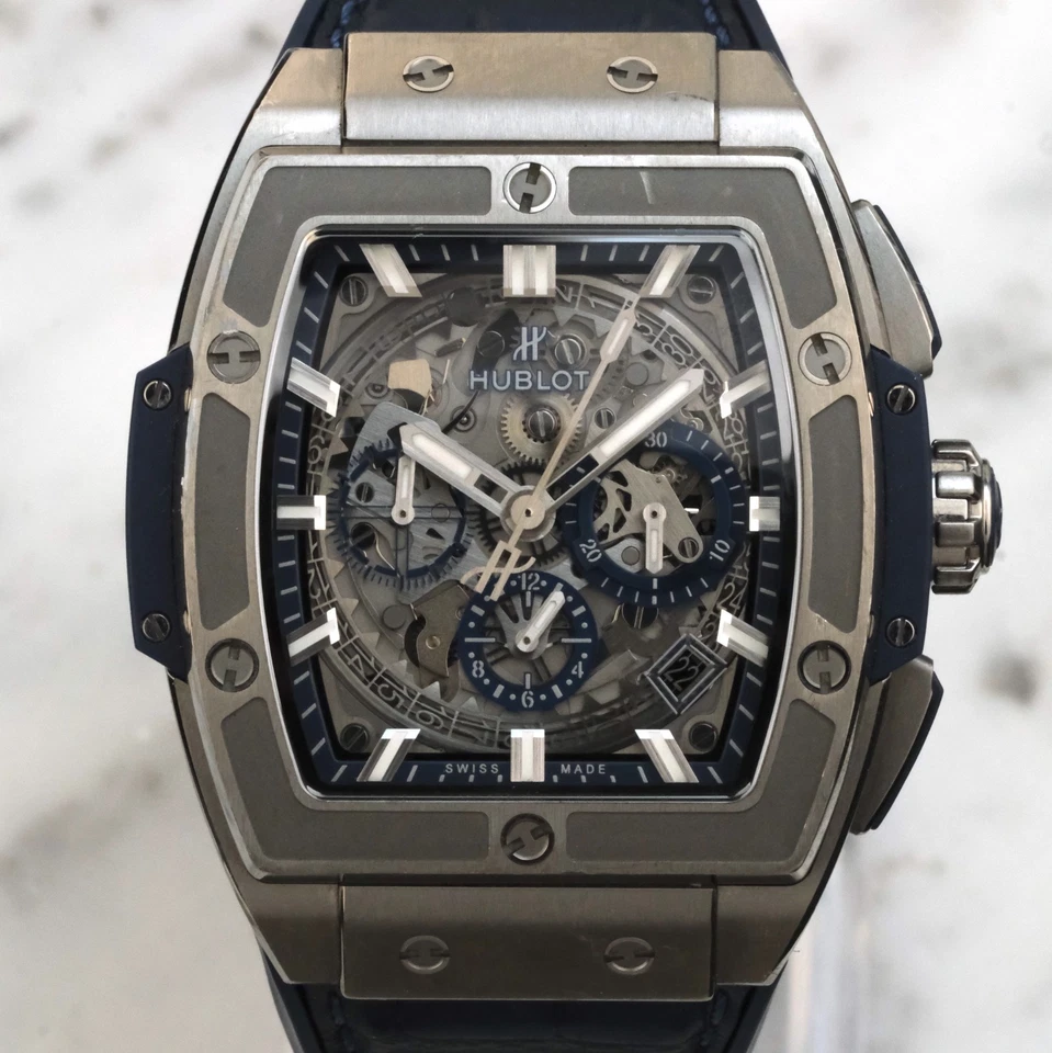 Hublot Spirit Of Big Bang Titanium Blue 42mm Chrono Luxury Watch 601.NX.7170.LR - Image 1 of 4