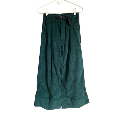 North Face зеленый вельвет широкие брюки карманы логотип высокий подъем хлопок XS - Изображение 1 из 4