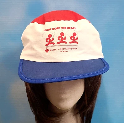 1980s Vintage JUMP ROPE FOR HEART PAINTERS HAT American Heart Association in TX - Image 1 of 4