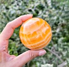 Yellow Calcite Quartz Crystal Sphere Ball, Gemstone Home Decor