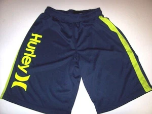 NEW Hurley sz large 14 / 16 navy blue long elastic waist shorts boys drawstring - Picture 1 of 2