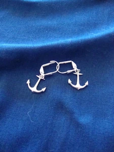 Tashi Sterling Silver 925 Designer Signed Anchors Earrings - Picture 1 of 3