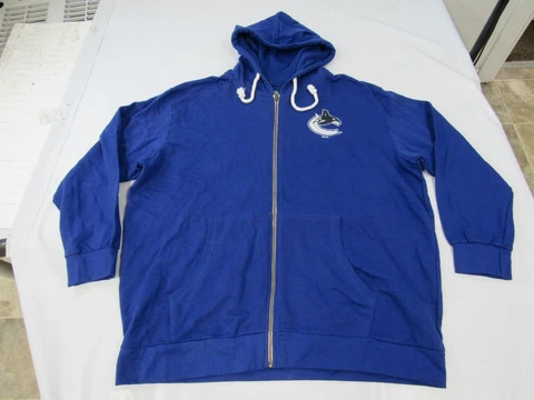 New Vancouver Canucks Mens Size XL XLarge Blue Full-Zip Jacket Hoodie Cover