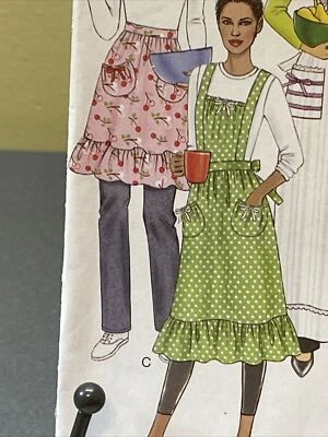 UNCUT Butterick 5426 Aprons OS Mens Tuxedo Apron Five Styles Pinafore Ruffles - Image 1 of 4