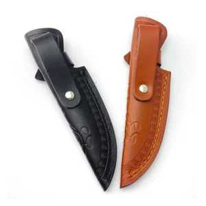 1PCS Leather Embossed Straight Knife Sheath Pouch Case for Fixed Blade Sheath - Picture 1 of 8