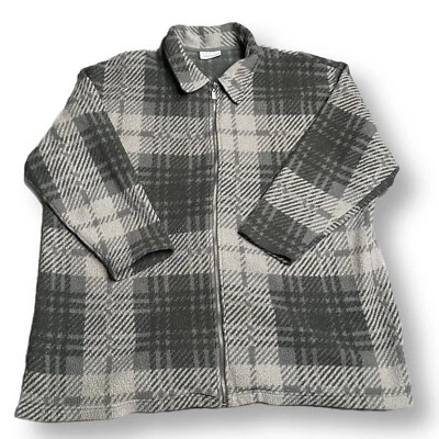 Women's Avenue Fleece Plaid Full Zip Shirt Sweater Size XL/2XL - Image 1 of 4