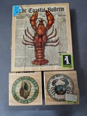 Estampillas Inkadinkado (3) langosta azul cangrejo concha costa playa náutica NUEVO Foto 1 de 3