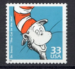 3187h ** DR SEUSS EL GATO EN EL SOMBRERO ** Sello postal de EE. UU. MNH  - Imagen 1 de 1