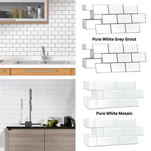 Peel and Stick Tile Backsplash 3D Subway Tiles Calcomanías Pegatinas Cocina Baño - Imagen 1 de 282