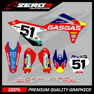 CUSTOM MX GRAPHICS KIT: GASGAS MOTOCROSS DECALS MC EC 2021 - 2022 FACTORY RED - Image 1 of 4